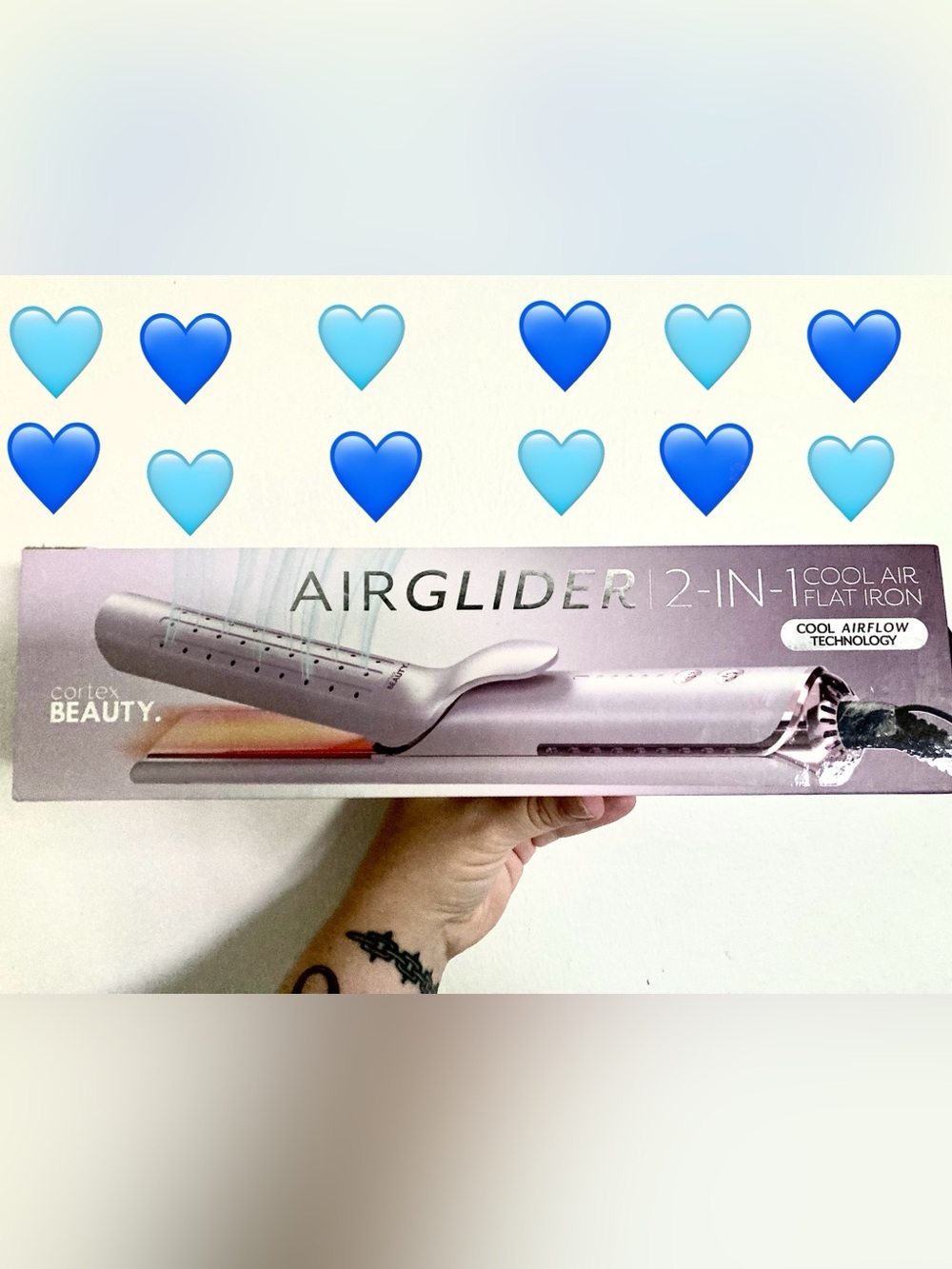 AirGlider 2-in-1 Cool Air Flat Iron – Light Pink